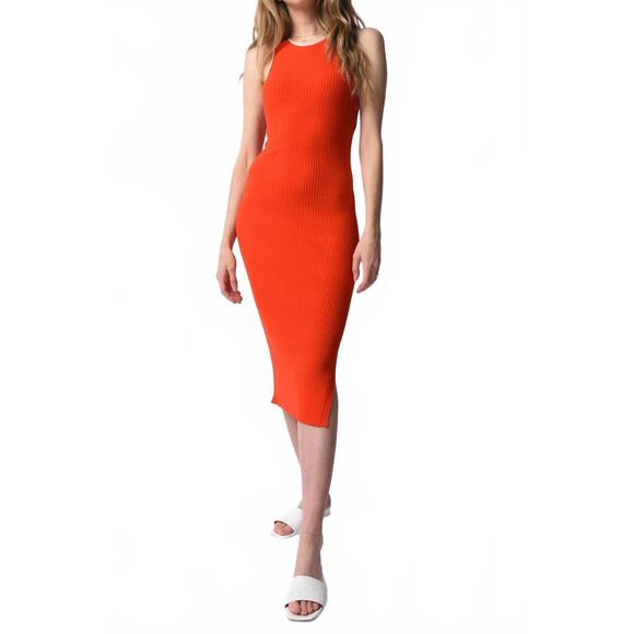 NEW RAG & BONE kishi seamless tank dress in orange flame